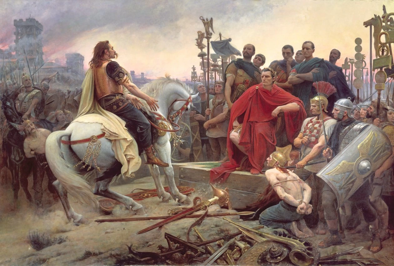 Vercingetorige depone le armi ai piedi di Giulio Cesare, 1899 - Museo Crozatier, Puy, en, Velay